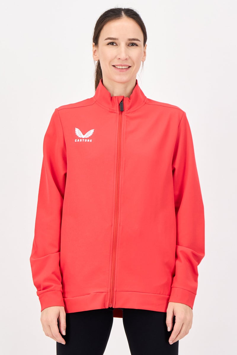 CASTORE Women Sportswear Fit Long Sleeve Training Track Jacket, Red - Image 1